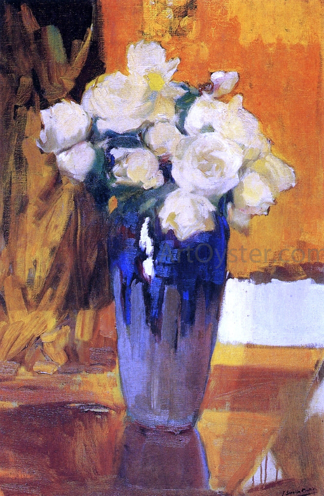 Joaquin Sorolla Y Bastida White Roses from the House Garden - Hand Painted Oil Painting