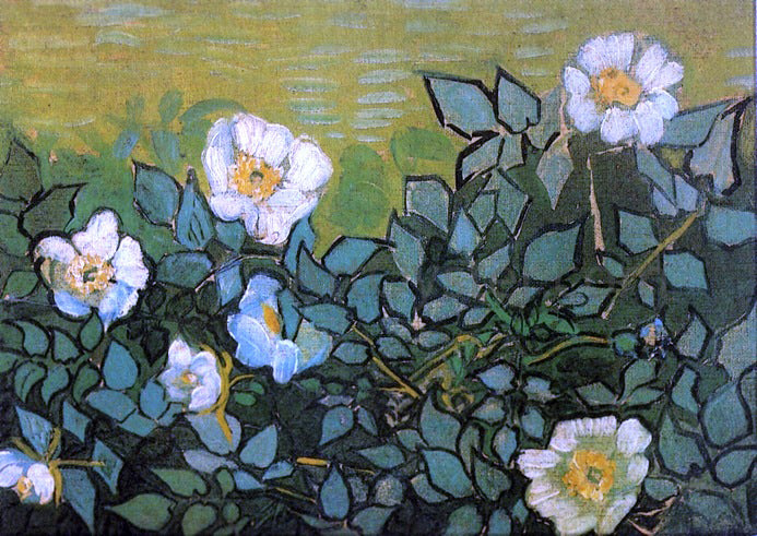 Vincent Van Gogh Wild Roses - Hand Painted Oil Painting