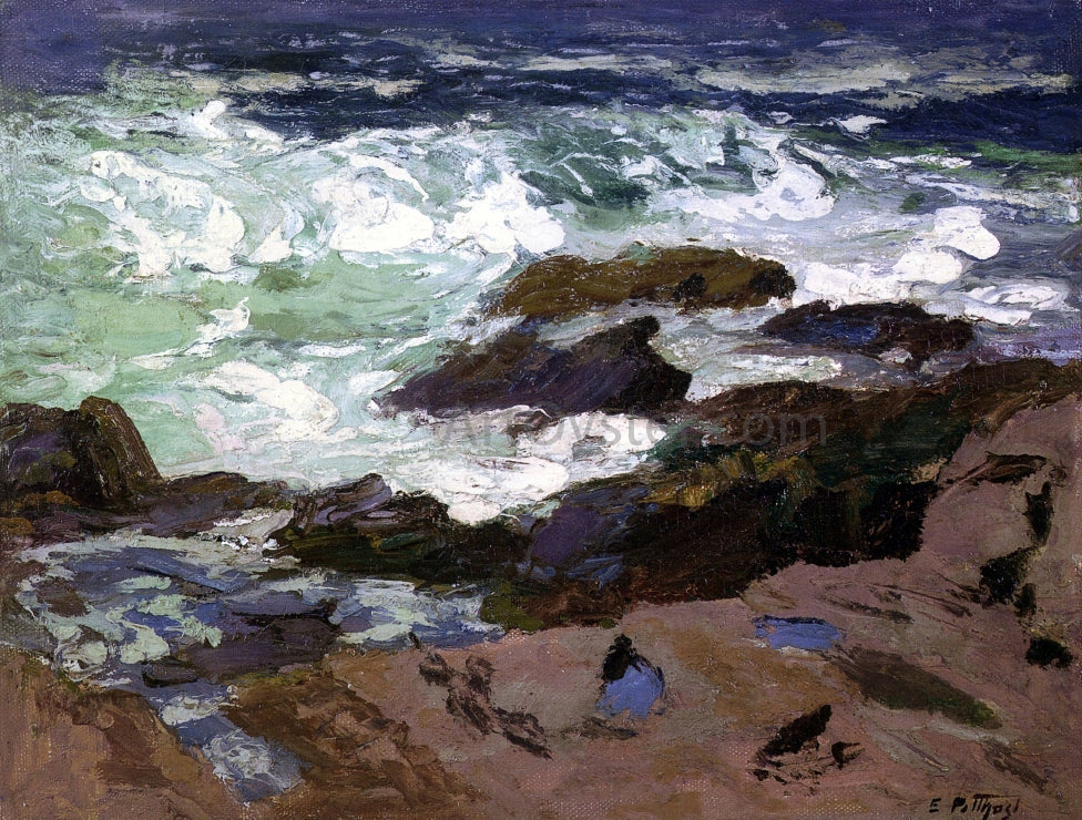 Edward Potthast Wild Surf, Ogunquit, Maine - Hand Painted Oil Painting