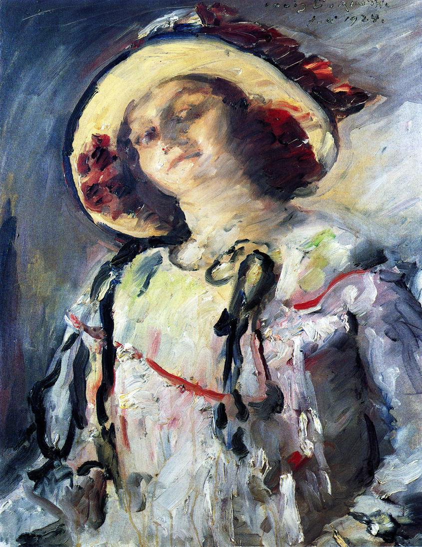 Lovis Corinth Wilhelmine in a Yellow Hat - Hand Painted Oil Painting