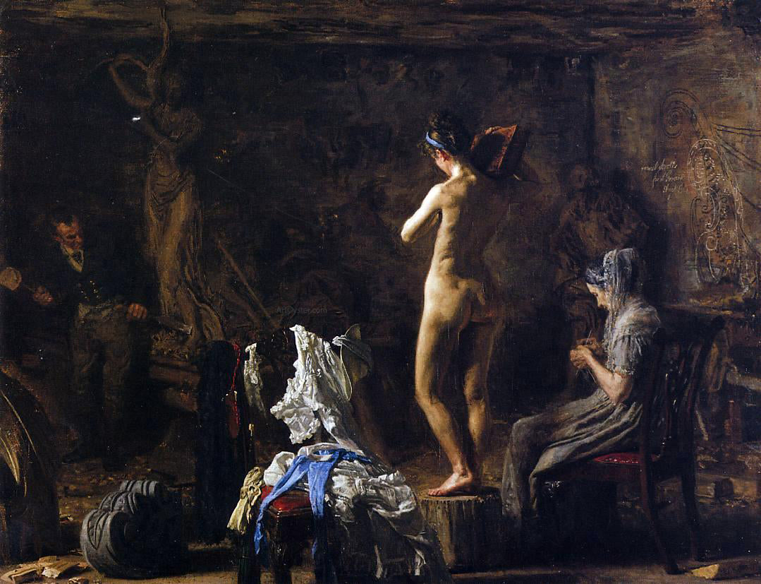 Thomas Eakins William Rush Carving His Allegorical Figure of the Schuykill River - Hand Painted Oil Painting