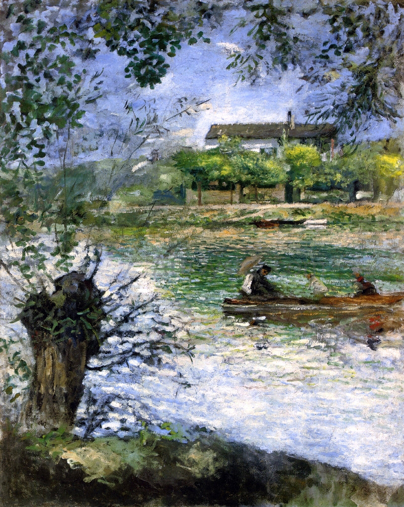 Pierre Auguste Renoir Willows and Figures in a Boat - Hand Painted Oil Painting