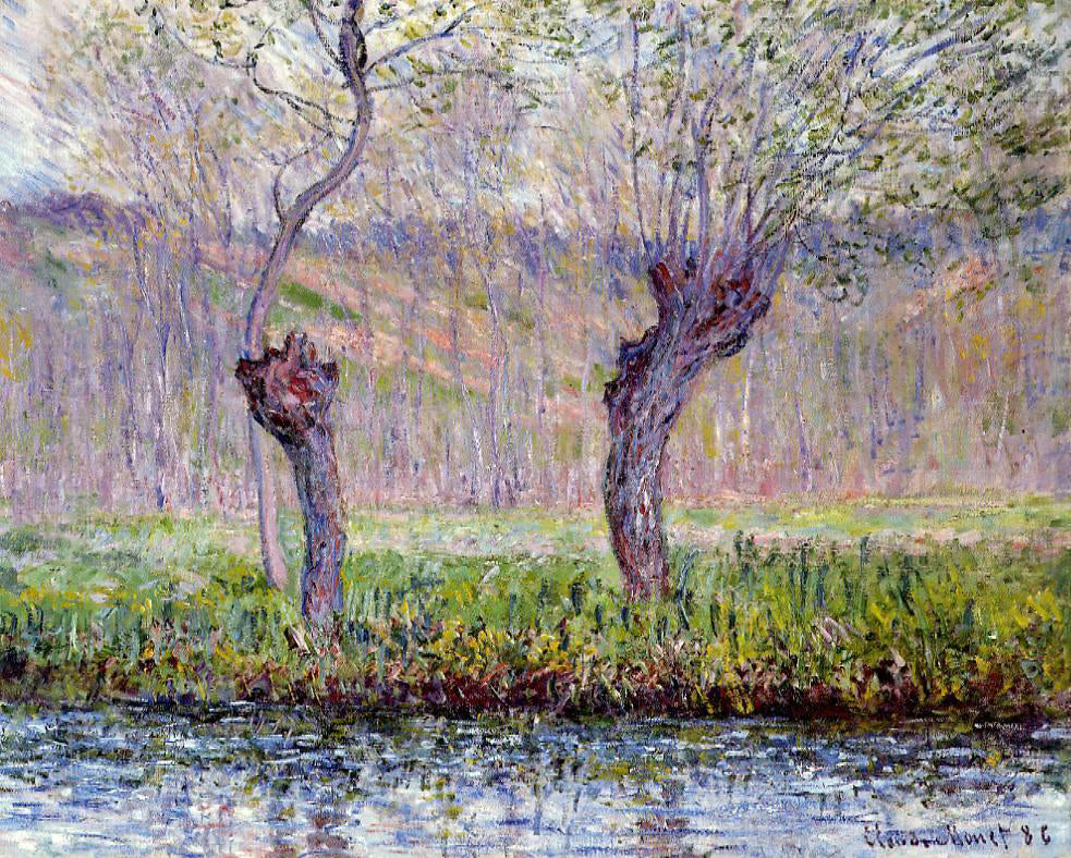 Claude Oscar Monet Willows in Springtime - Hand Painted Oil Painting
