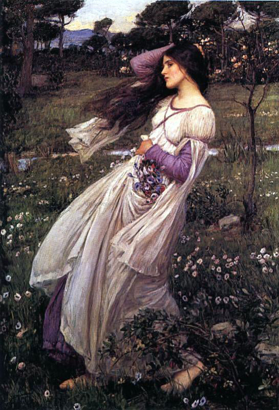 John William Waterhouse Windflowers - Hand Painted Oil Painting