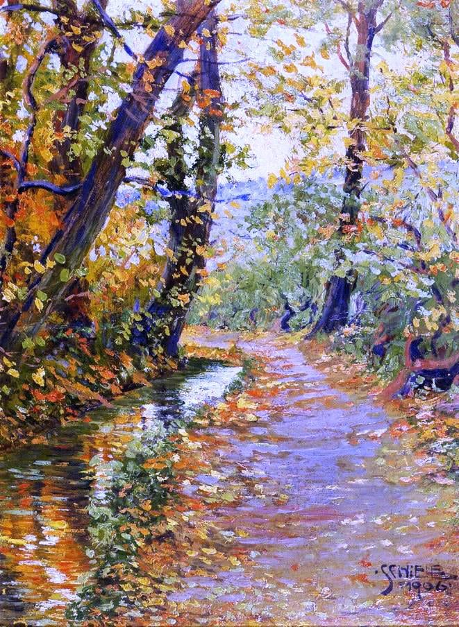Egon Schiele A Winding Brook - Hand Painted Oil Painting