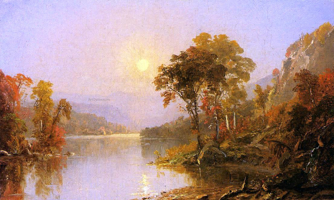 Jasper Francis Cropsey Winding River - Hand Painted Oil Painting