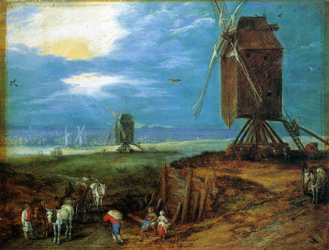 The Elder Jan Bruegel Windmills - Hand Painted Oil Painting