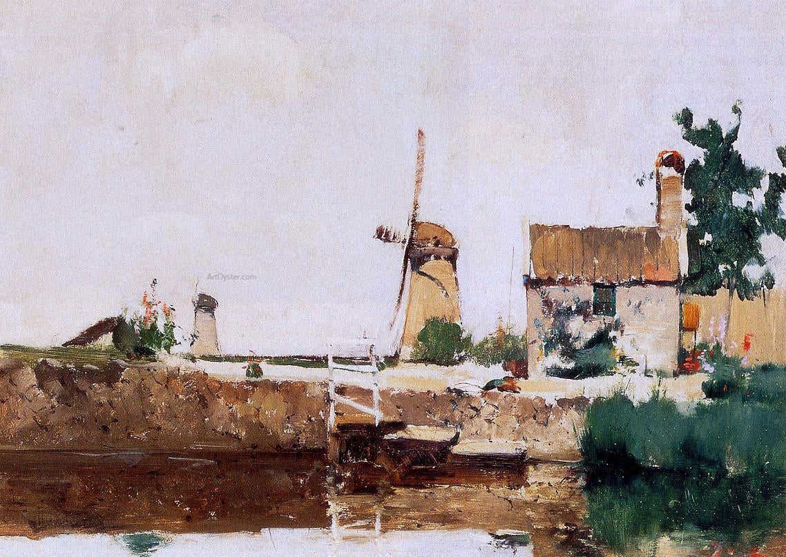  John Twachtman Windmills, Dordrecht - Hand Painted Oil Painting