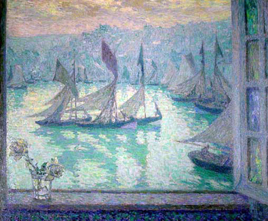 Henri Le Sidaner Window at the Port of Honfleur - Hand Painted Oil Painting