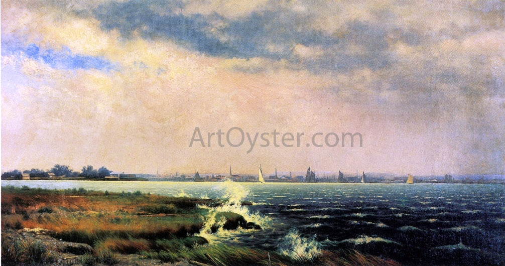 Robert J Pattison Windy Day, New York Harbor - Hand Painted Oil Painting