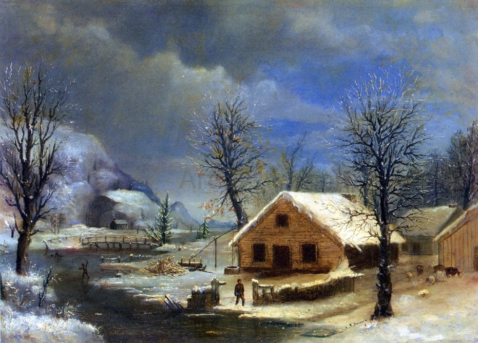 Robert Scott Duncanson Winter - Hand Painted Oil Painting