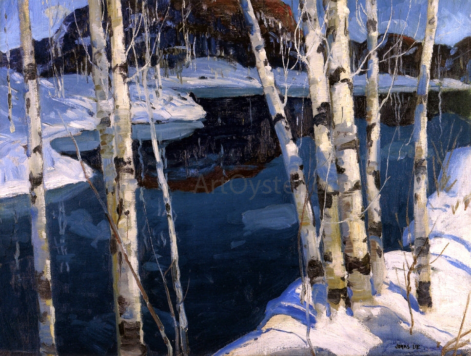 Jonas Lie A Winter Blue - Hand Painted Oil Painting