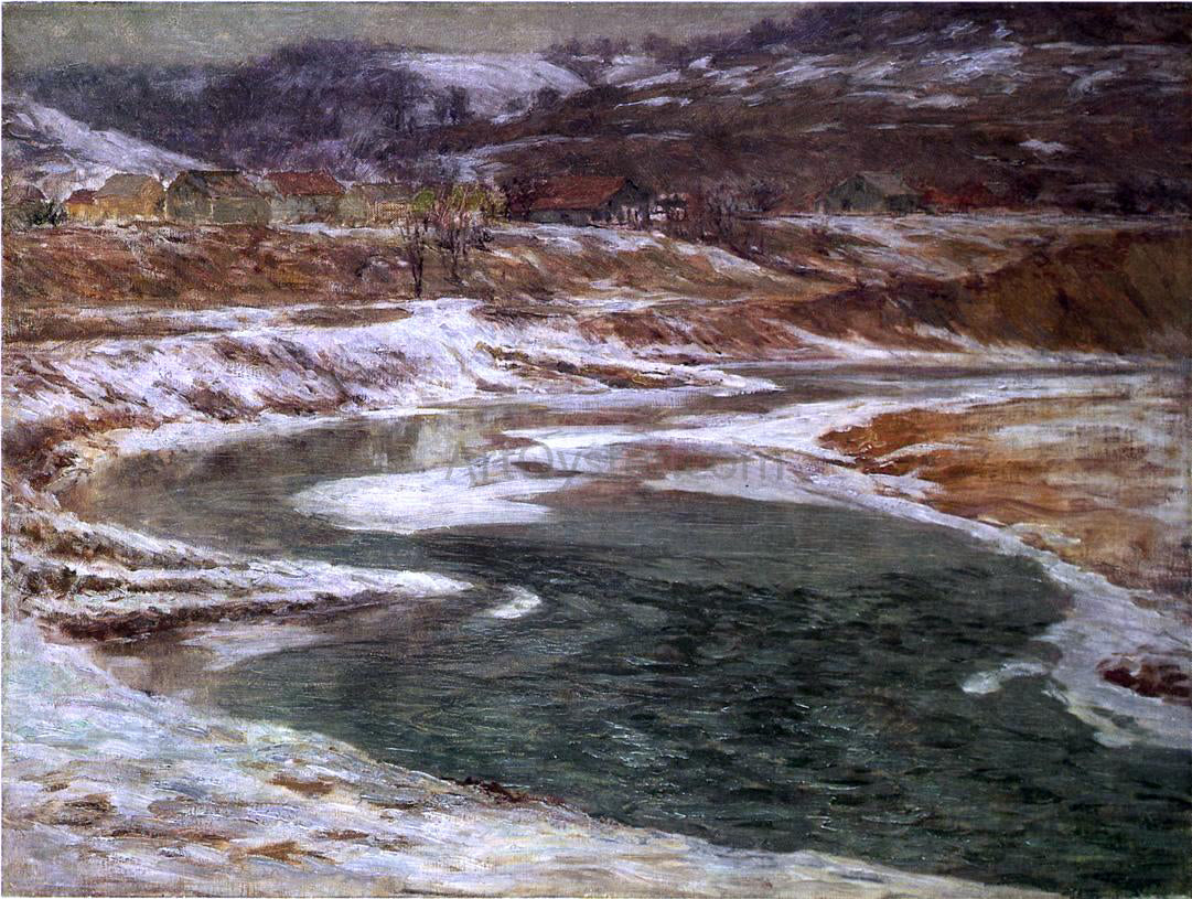 John Ottis Adams Winter - Brookville - Hand Painted Oil Painting