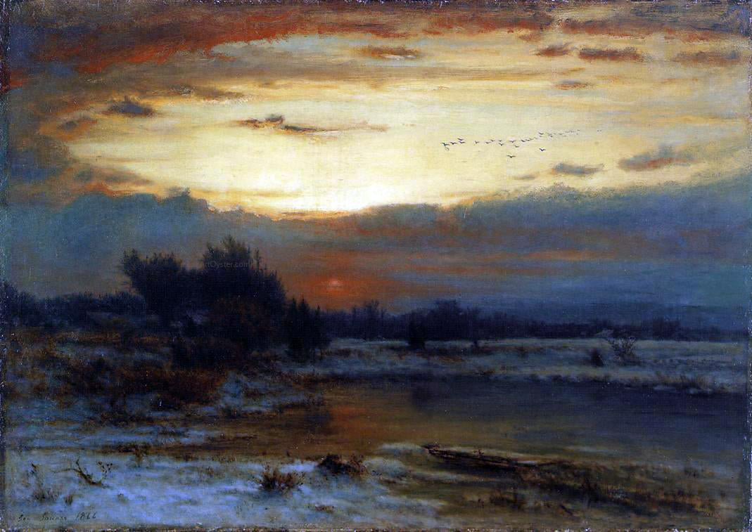 George Inness Winter, Close of Day (also known as A Winter Day) - Hand Painted Oil Painting