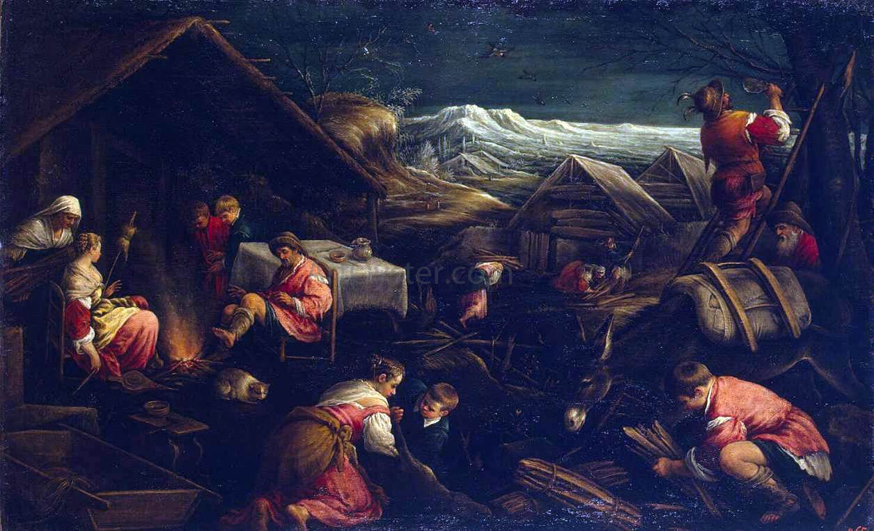 Francesco Bassano Winter - Hand Painted Oil Painting