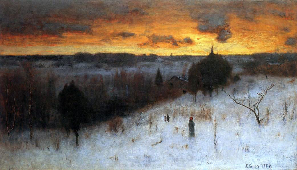  George Inness Winter Evening - Hand Painted Oil Painting