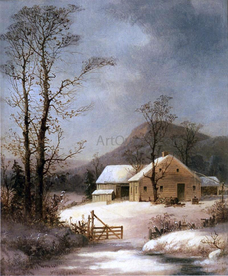 George Henry Durrie A Winter Farmyard - Hand Painted Oil Painting