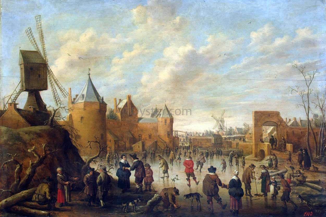 Joost Cornelisz Droochsloot Winter in a Dutch Town - Hand Painted Oil Painting