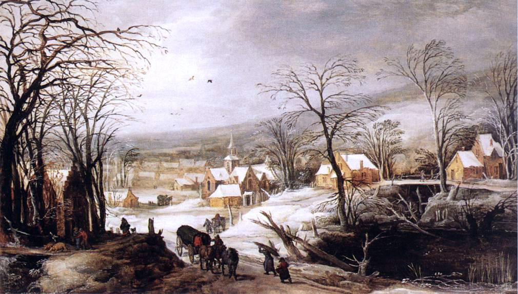 Joos De Momper Winter Landscape - Hand Painted Oil Painting