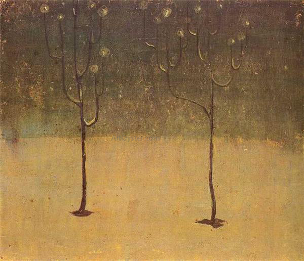 Mikalojus Ciurlionis Winter Motif - Hand Painted Oil Painting