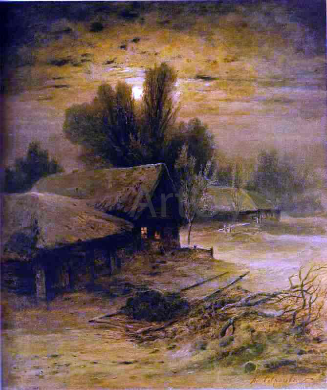 Alexei Kondratevich Savrasov Winter Night - Hand Painted Oil Painting