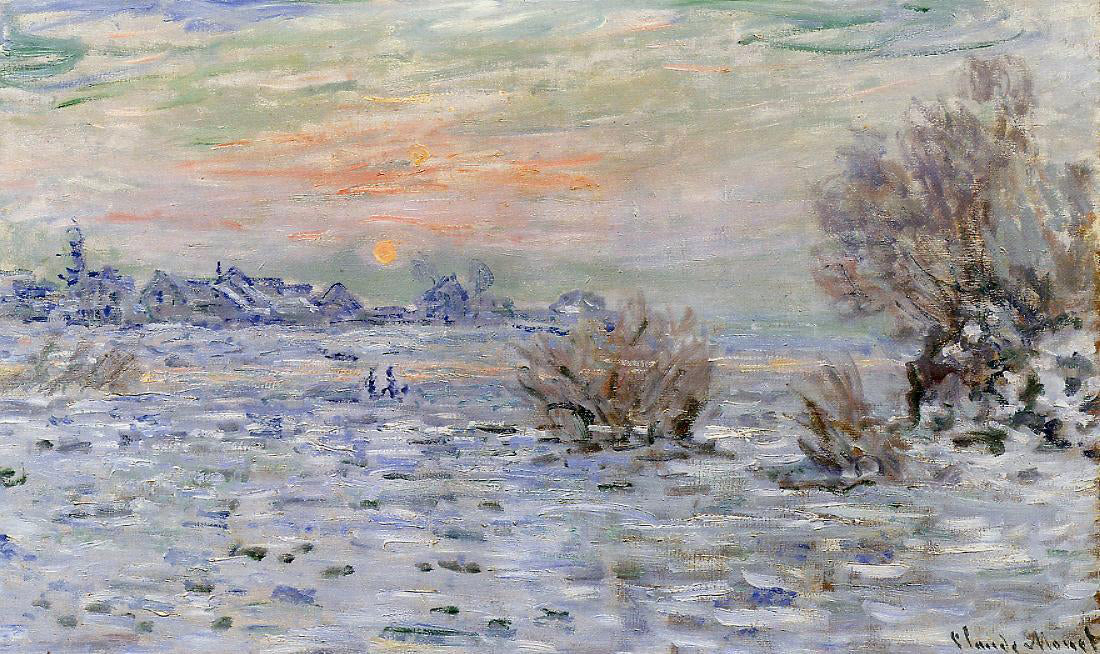 Claude Oscar Monet Winter on the Seine, Lavacourt - Hand Painted Oil Painting