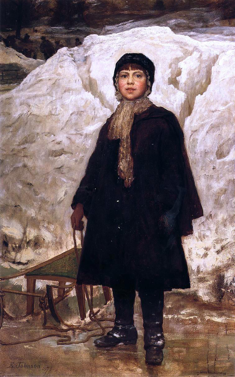 Eastman Johnson Winter, Portrait of a Child - Hand Painted Oil Painting