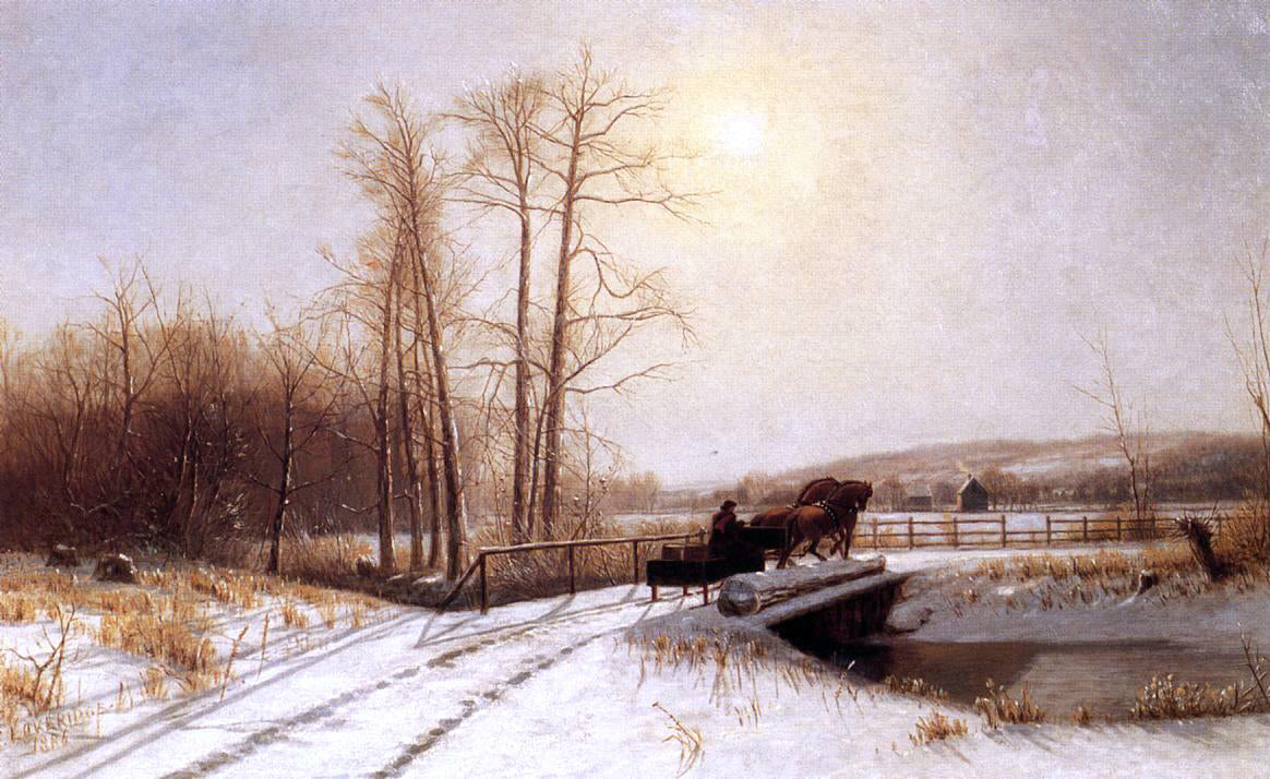 Clinton Loveridge Winter Scene - Hand Painted Oil Painting
