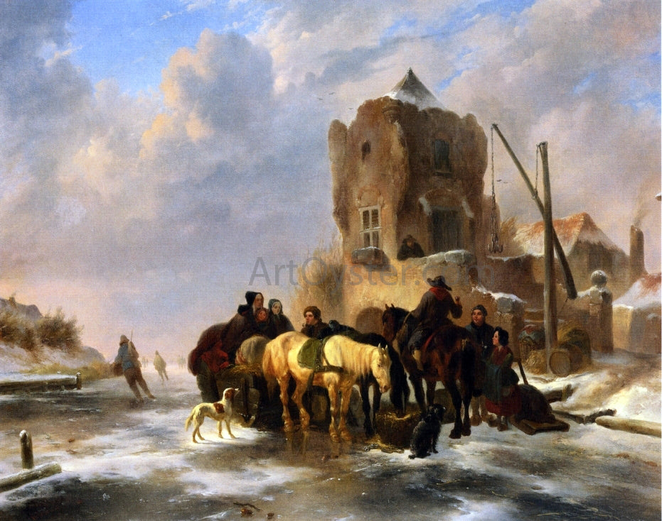 Wouterus Verschuur Winter Scene - Hand Painted Oil Painting