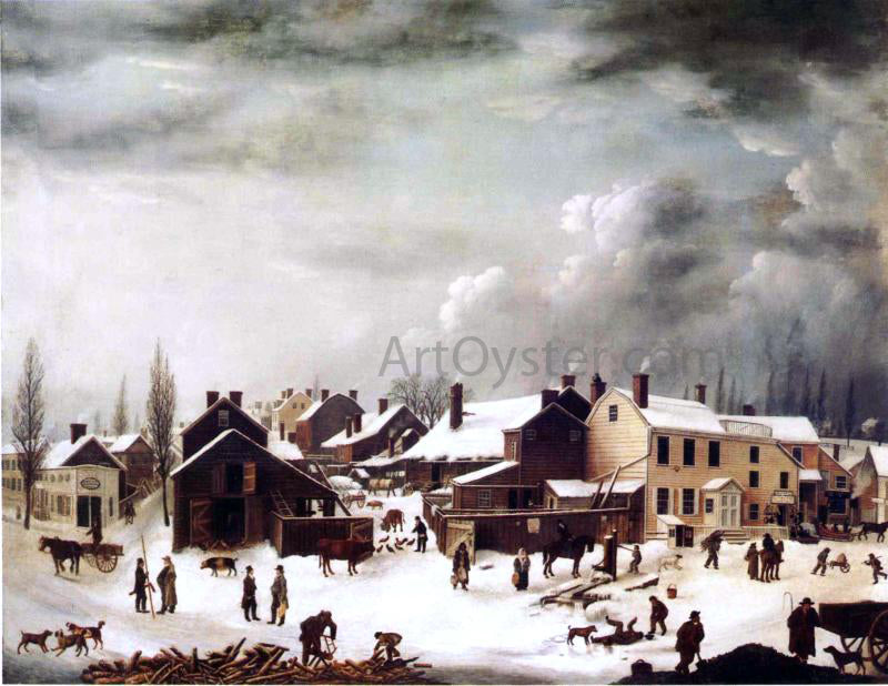 Francis Guy Winter Scene in Brooklyn - Hand Painted Oil Painting