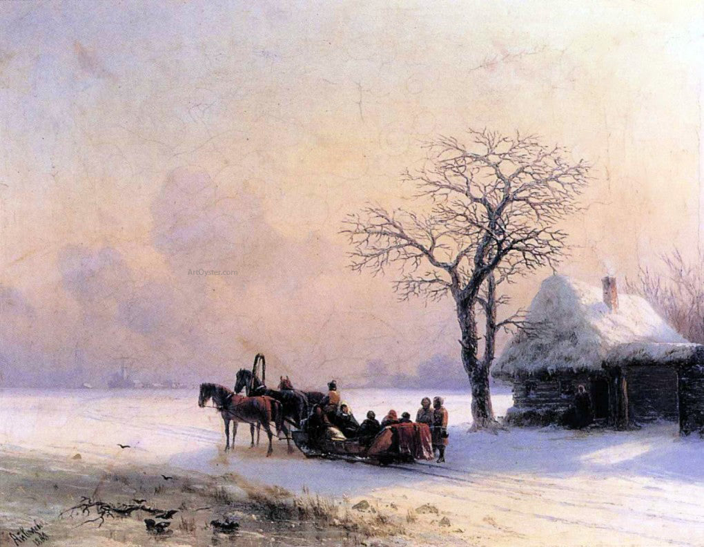 Ivan Constantinovich Aivazovsky Winter Scene in Little Russia - Hand Painted Oil Painting