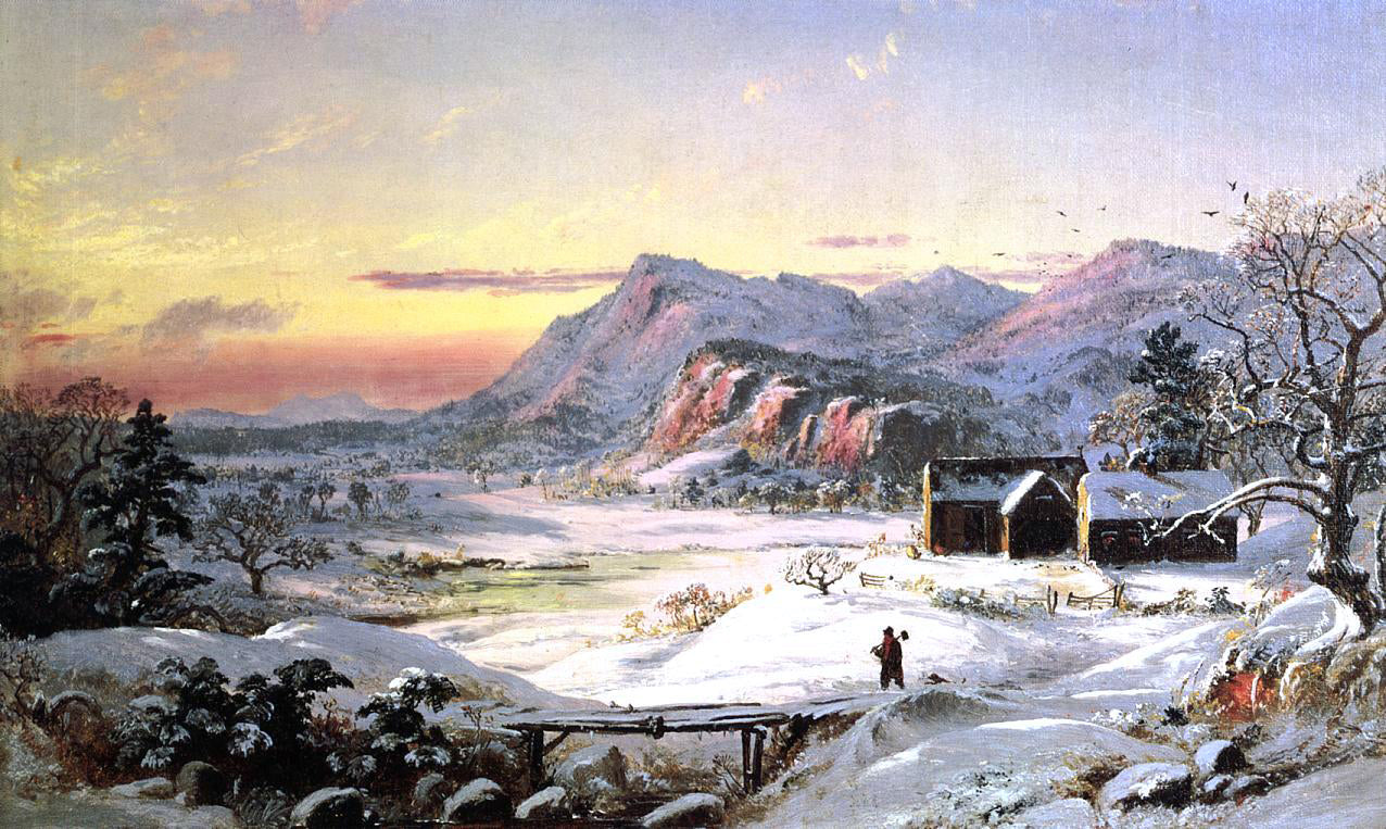 Jasper Francis Cropsey Winter Scene, North Conway, New Hampshire - Hand Painted Oil Painting