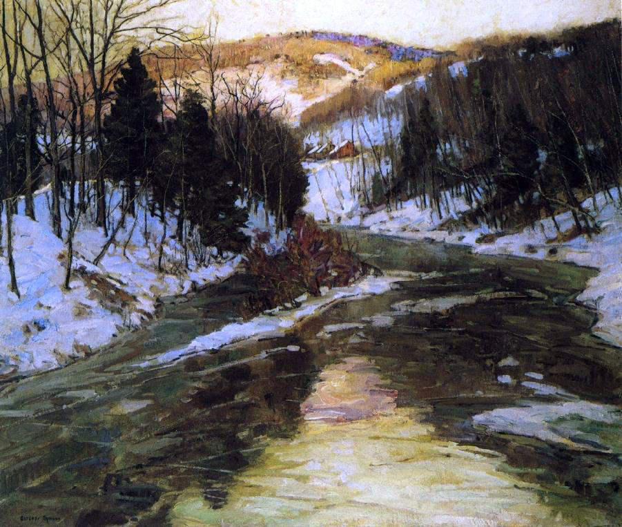 George Gardner Symons Winter Stream - Hand Painted Oil Painting