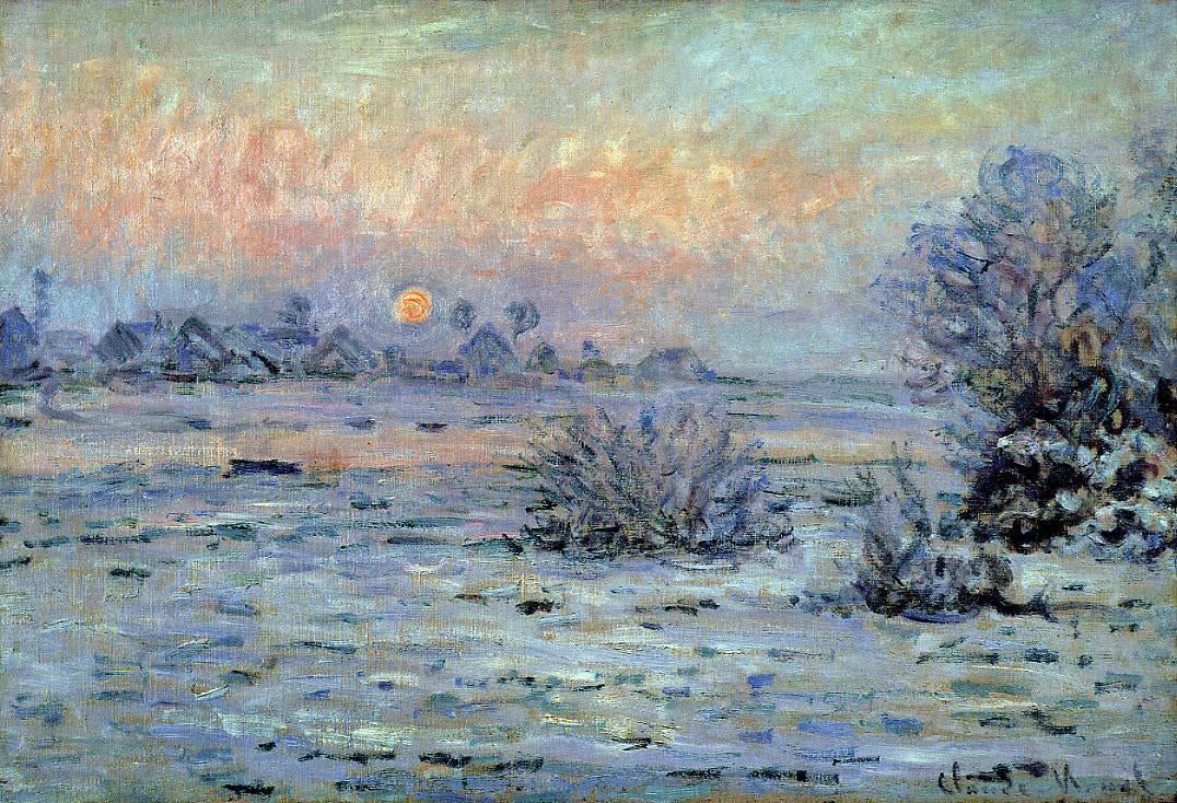 Claude Oscar Monet Winter Sun, Lavacourt - Hand Painted Oil Painting