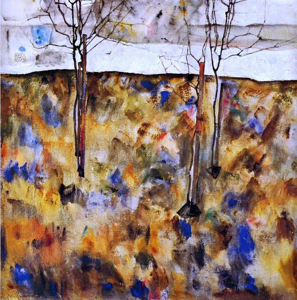 Egon Schiele Winter Trees - Hand Painted Oil Painting