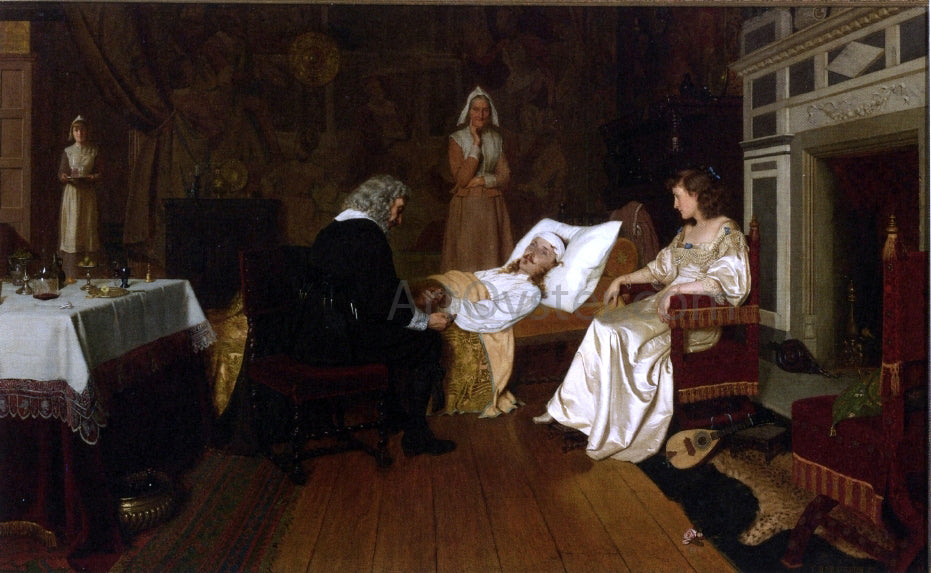  Edmund Blair Leighton Witness My Act and Seal - Hand Painted Oil Painting