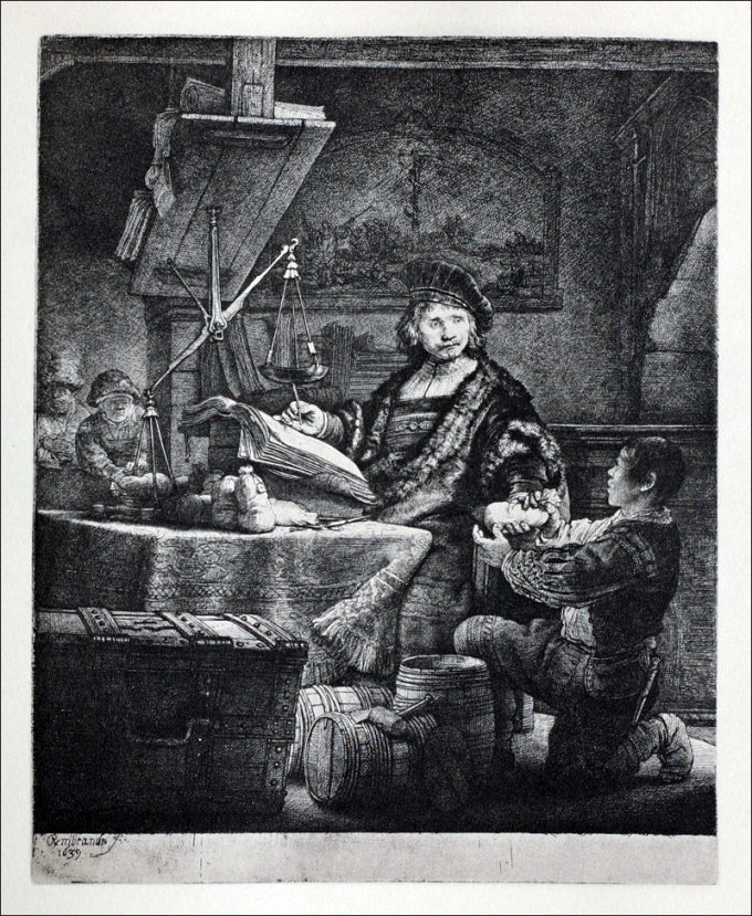 Rembrandt Van Rijn Wittenboogaert, 'The Gold Weigher' - Hand Painted Oil Painting
