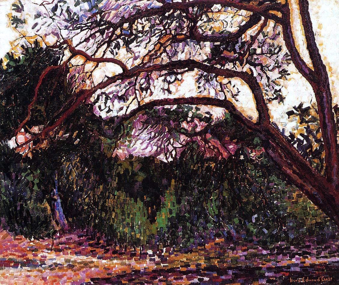 Henri Edmond Cross Wooded Landscape - Hand Painted Oil Painting
