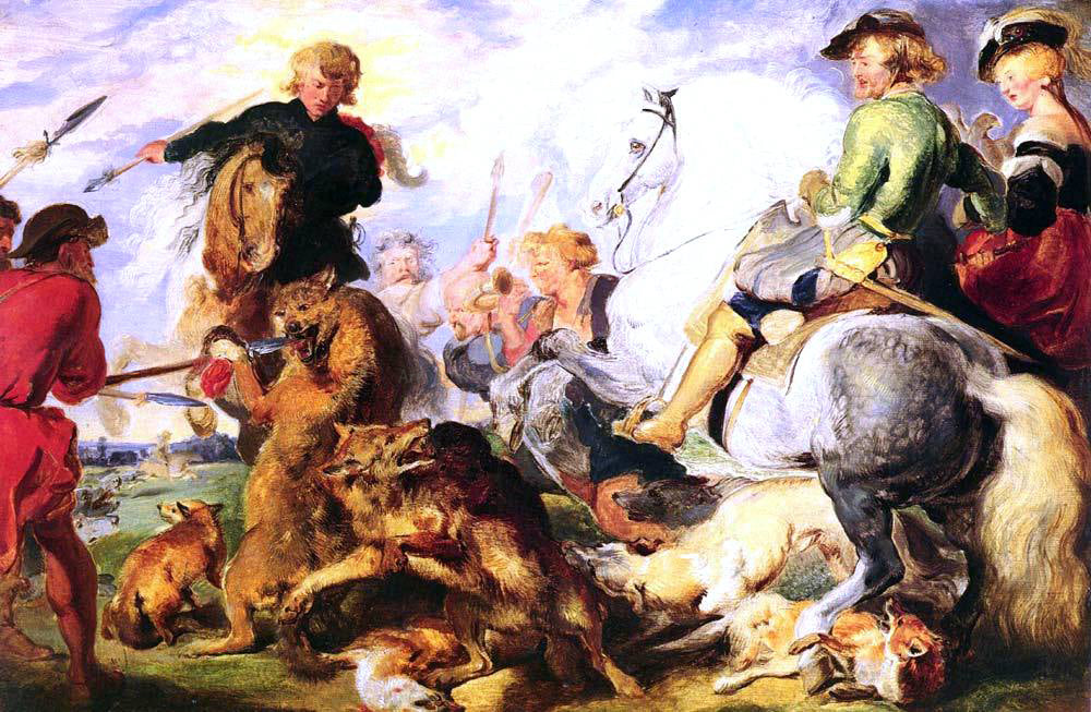 Sir Edwin Henry Landseer Wolf and Fox Hunt - Hand Painted Oil Painting