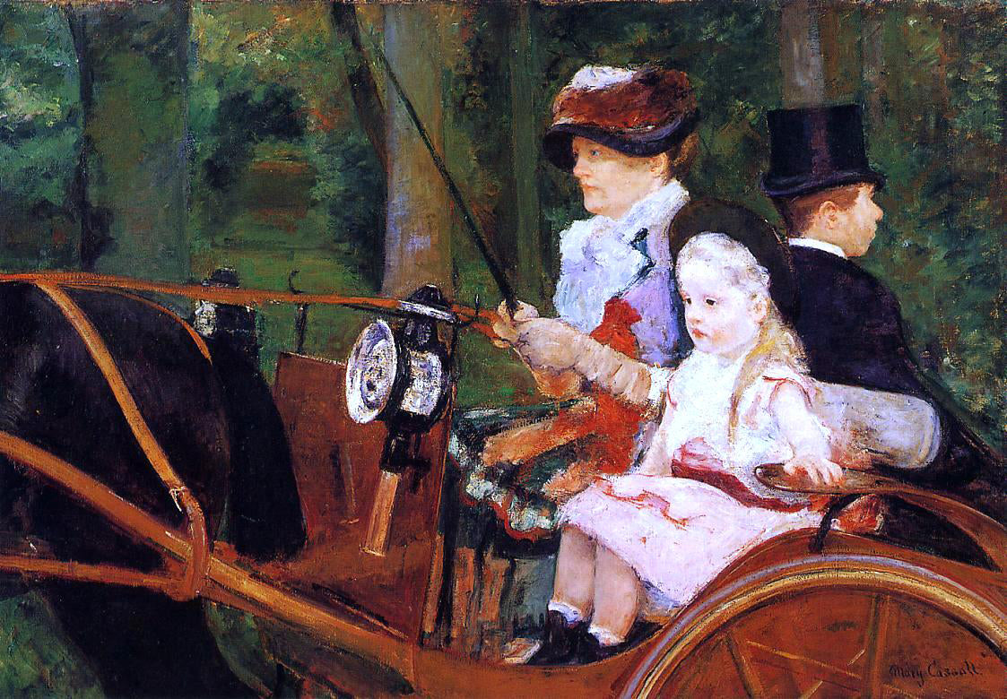 Mary Cassatt Woman and Child Driving - Hand Painted Oil Painting