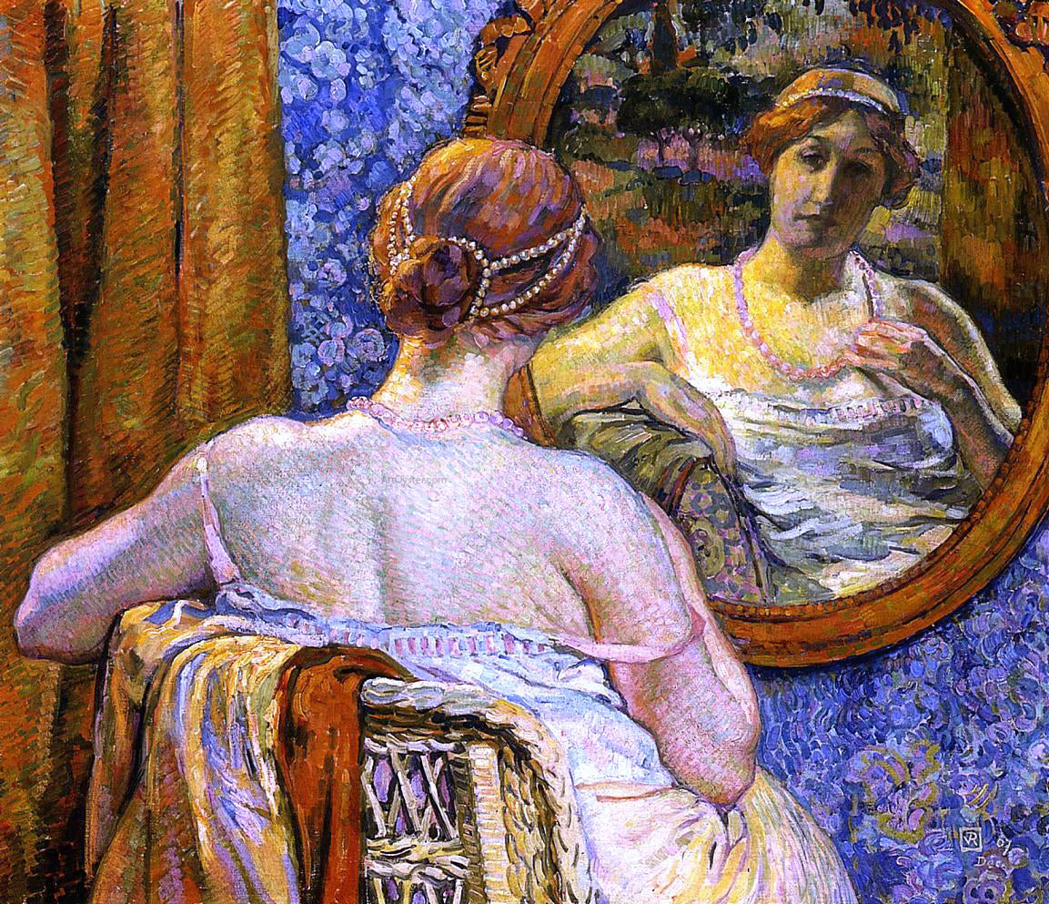 Theo Van Rysselberghe A Woman at a Mirror - Hand Painted Oil Painting