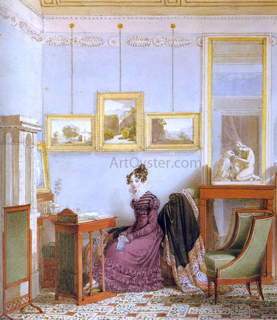  Johann Ender Woman at her Writing Desk - Hand Painted Oil Painting