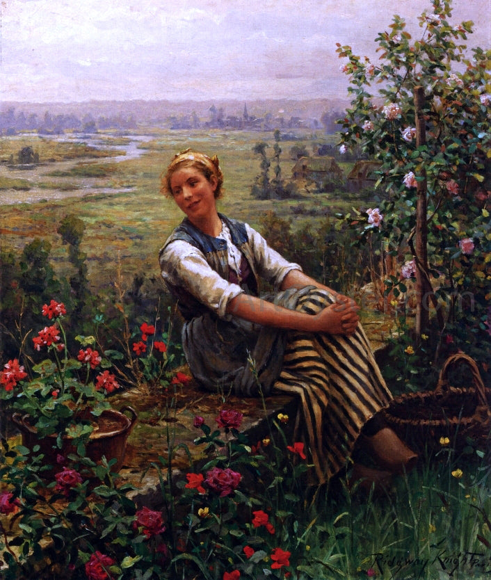  Daniel Ridgway Knight Woman at Rest - Hand Painted Oil Painting