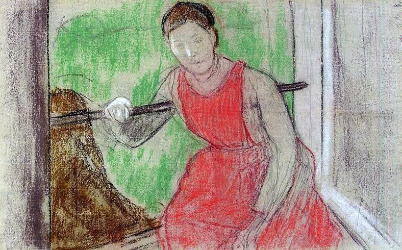 Edgar Degas Woman at the Windoiw - Hand Painted Oil Painting