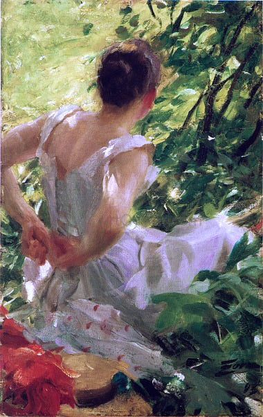 Anders Zorn Woman Dressing - Hand Painted Oil Painting