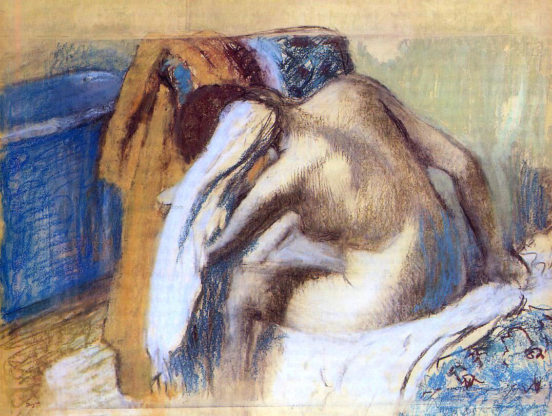 Edgar Degas Woman Drying Her Hair - Hand Painted Oil Painting