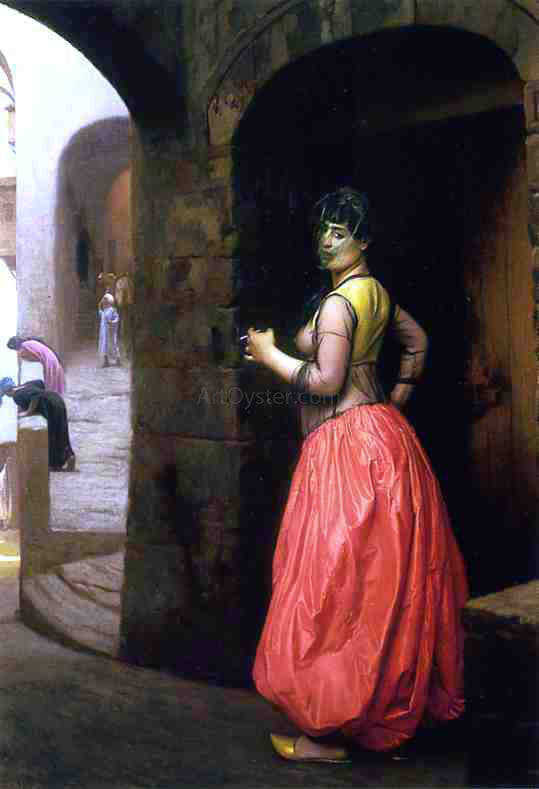  Jean-Leon Gerome Woman from Cairo, Smoking a Cigarette - Hand Painted Oil Painting