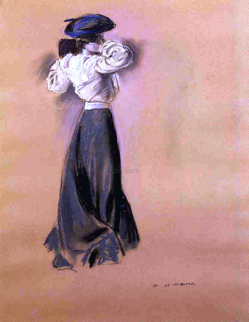 Alfred Henry Maurer Woman in a Blue Hat - Hand Painted Oil Painting