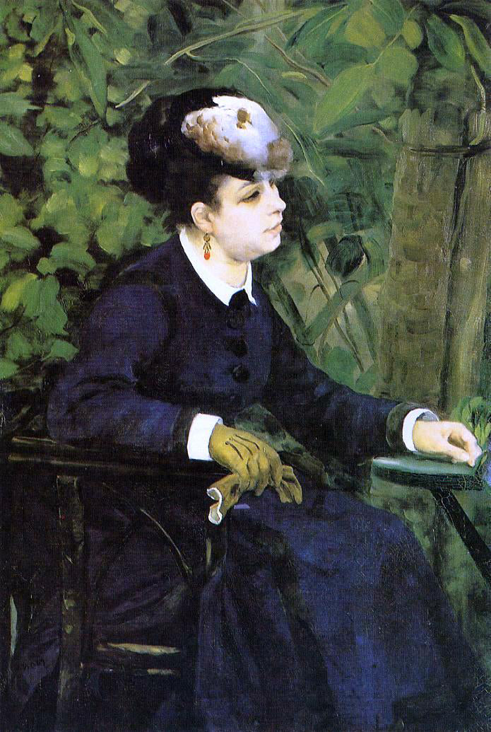  Pierre Auguste Renoir Woman in a Garden (also known as Woman with a Seagull) - Hand Painted Oil Painting