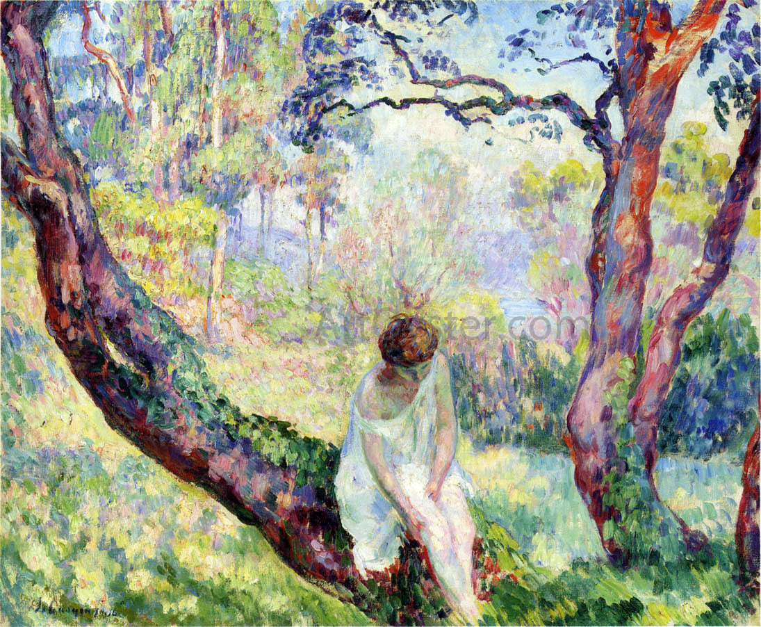 Henri Lebasque A Woman in a Landscape - Hand Painted Oil Painting